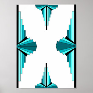 Éléments Art déco en vert turquoise
