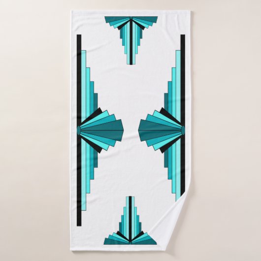 Éléments Art déco en vert turquoise (Serviette de bain)