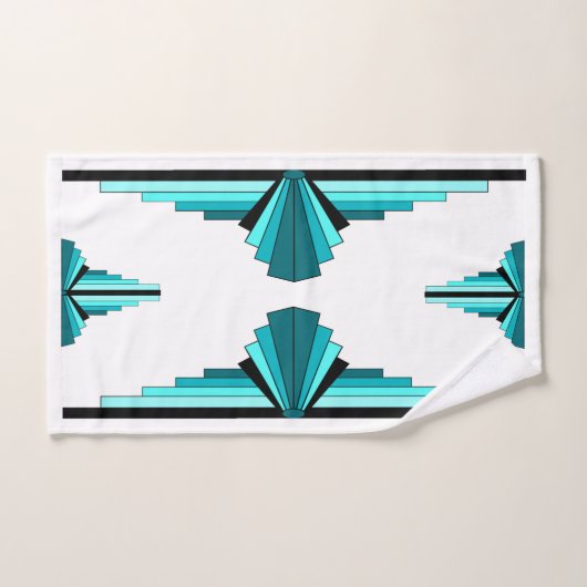Éléments Art déco en vert turquoise (Serviette à main)