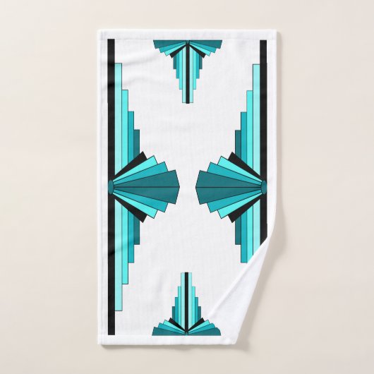 Éléments Art déco en vert turquoise (Serviette à main)