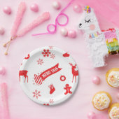 Éléments de assiettes en papier blanc de Noël (Fête)