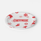 Éléments de assiettes en papier blanc de Noël (Angle)
