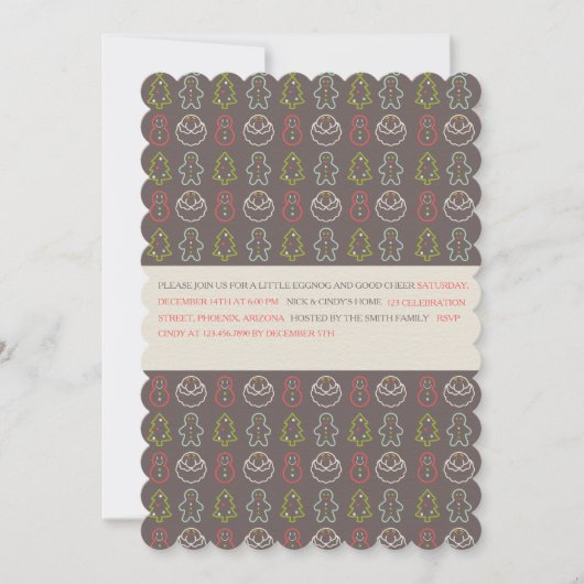 Éléments de Noël Motif Invitation de fête de vacan (Devant)