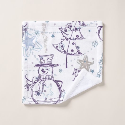 Éléments de Noël Sketch de Snowman (Gant de toilette)