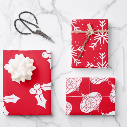 Éléments de Noël sur feuilles de papier à envelopp (Recto)