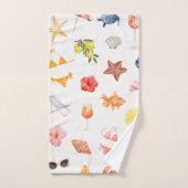 Éléments de plage à l'aquarelle tropicale Été (Serviette à main)