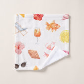 Éléments de plage à l'aquarelle tropicale Été (Gant de toilette)
