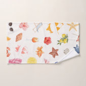 Éléments de plage à l'aquarelle tropicale Été (Serviette à main)