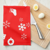 Eléments de serviette de cuisine rouge de Noël (Quart Plié)
