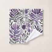 Eléments floraux en violet (Gant de toilette)