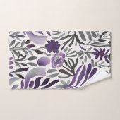 Eléments floraux en violet (Serviette à main)