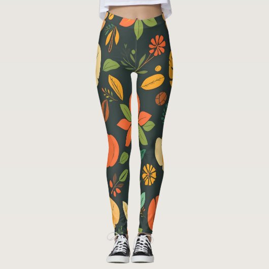Éléments naturels vibrants Leggings - Gras Digital (Devant)