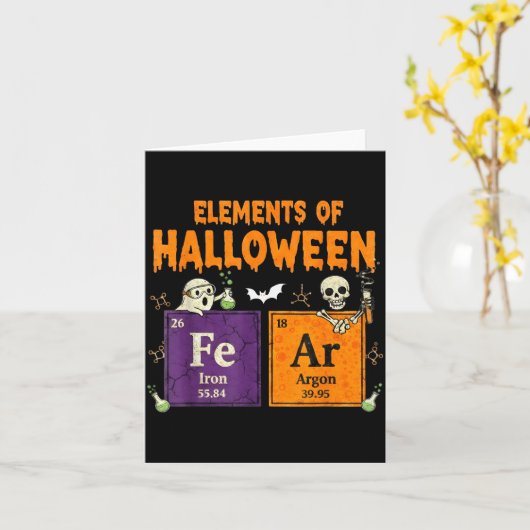 Elements Of Halloween Fear Periodically Halloween Kaart (Gele Bloem)