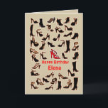 Elena Chaussures Bonne Carte Anniversaire<br><div class="desc">"Here's a birthday card for a one-of-a-kind sister". You can customize this card for any relationship as well as change the name on the front and inside of this card.</div>