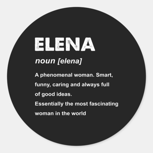 Elena Naam Ronde Sticker (Voorkant)