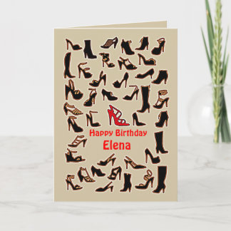 Elena Shoes Happy Birthday Card Kaart