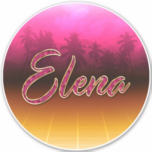 Elena Vorname Name golden pink Aufkleber Sticker (Voorkant)