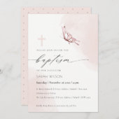 Elenant Blush Waterverf Vlinderdoop Kaart (Voorkant / Achterkant)