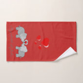 Eléphans Caricature Mignons En Amour - Personnalis (Serviette à main)