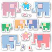 Elephans en muizen schattige dierkunst sticker (Voorkant)