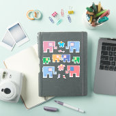 Elephans en muizen schattige dierkunst sticker (iPad Cover)