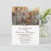 ELEPHANT 10e BIRTHDAY PARTIJ INVITATIE Kaart (Staand voorkant)