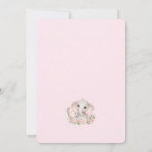 Eléphant 1er anniversaire Invitation fille sur mes (Dos)