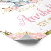 Elephant 1st Birthday Party Welcome Sign Poster (Hoek)