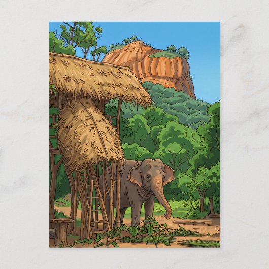Éléphant à la carte postale de Sigiriya (Devant)