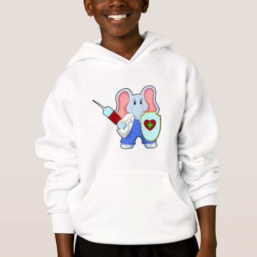 Eléphant à la vaccination avec seringue (Devant)
