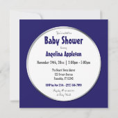 Eléphant adorable - Bleu Douche Bébé Invitations (Dos)