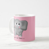 Éléphant adorable - tasse personnalisée par rose (Devant gauche)
