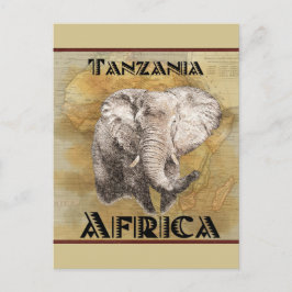  Elephant Africa Travel Map Briefkaart