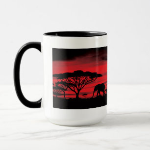 Elephant African Sunset Mok