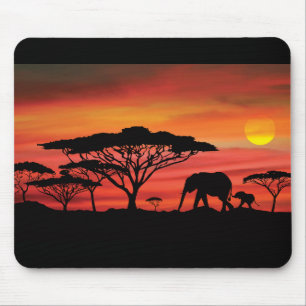 Elephant African Sunset Muismat