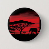 Elephant African Sunset Ronde Button 5,7 Cm (Voorkant)