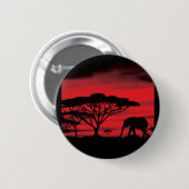 Elephant African Sunset Ronde Button 5,7 Cm (Voorkant /achterkant)