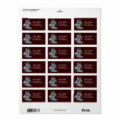 Eléphant ailé~ étiquette de adresse (Feuille entière)