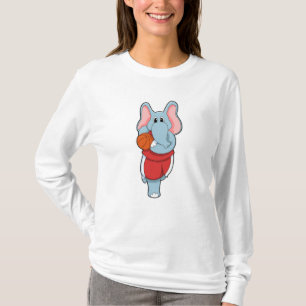 Elephant als Basketball player met Basketball T-shirt