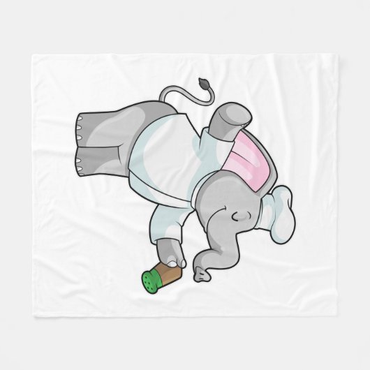 Elephant als Chef met zoutschudder Fleece Deken (Voorkant (Horizontaal))