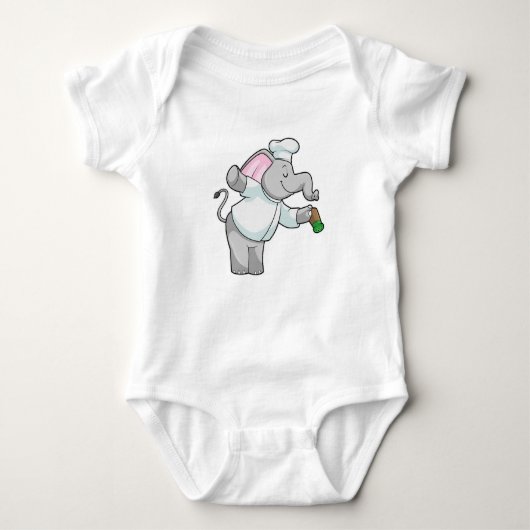 Elephant als Chef met zoutschudder Romper (Voorkant)