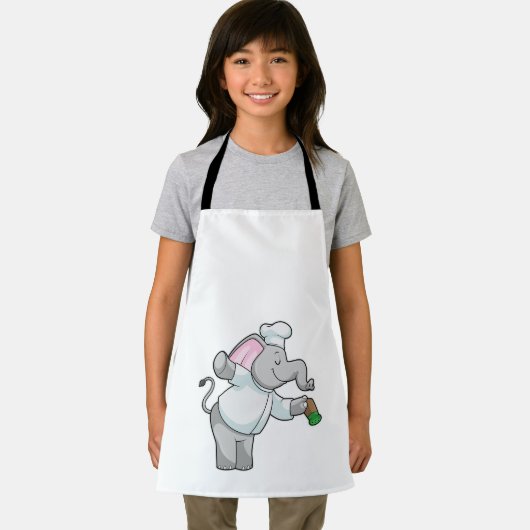 Elephant als Chef met zoutschudder Schort (Insitu)