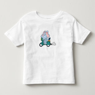 Elephant als fietser met scooter kinder shirts