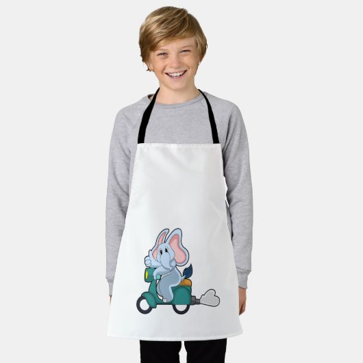 Elephant als fietser met scooter schort (Gedragen)