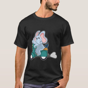 Elephant als fietser met scooter t-shirt