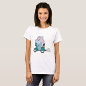 Elephant als fietser met scooter t-shirt (Voorkant volledig)
