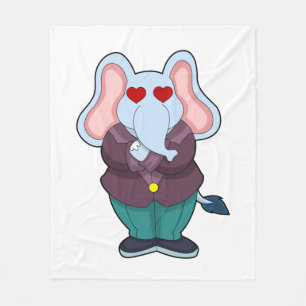 Elephant als Groom met Suit.PNG Fleece Deken
