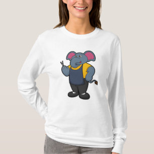 Elephant als Hairdresser met schaar T-shirt