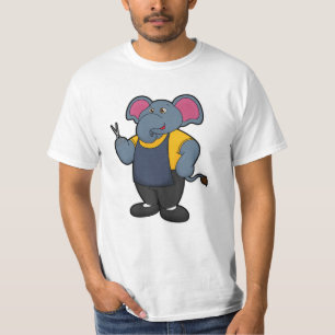 Elephant als Hairdresser met schaar T-shirt