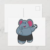 Elephant als handballspeler met handbal briefkaart (Voorkant / Achterkant)